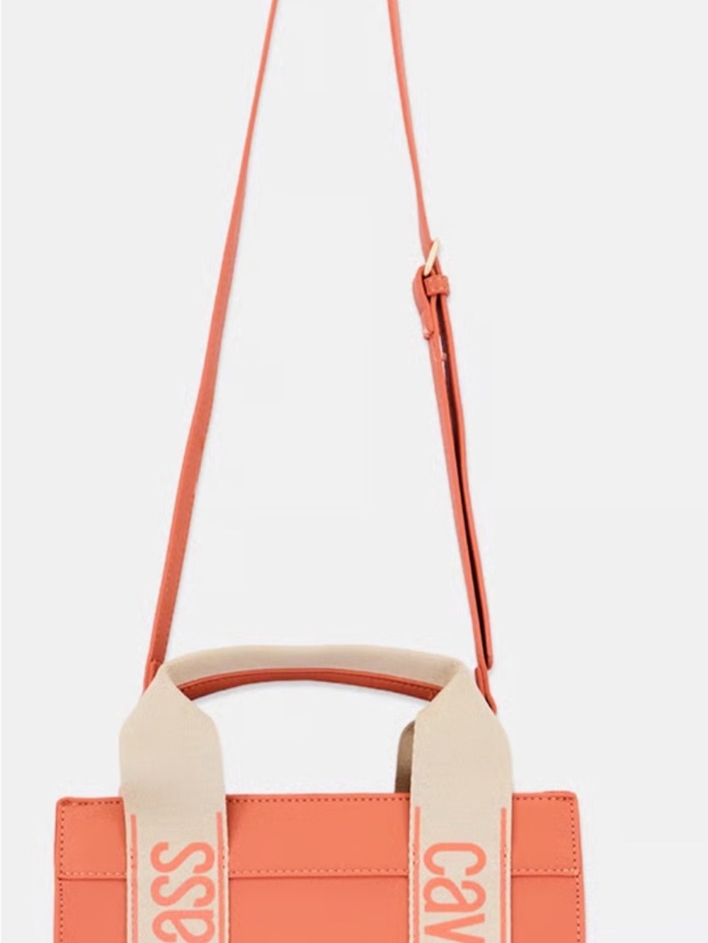 Cavalli Class Coral Crossbody Bag with Cream Straps